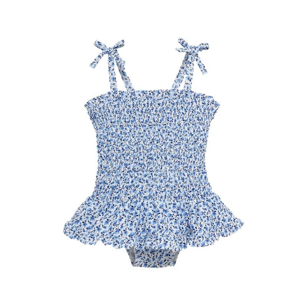 Little Me Blue Floral Swimsuit